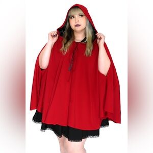 Storybook Hooded Cape- Crimson Red